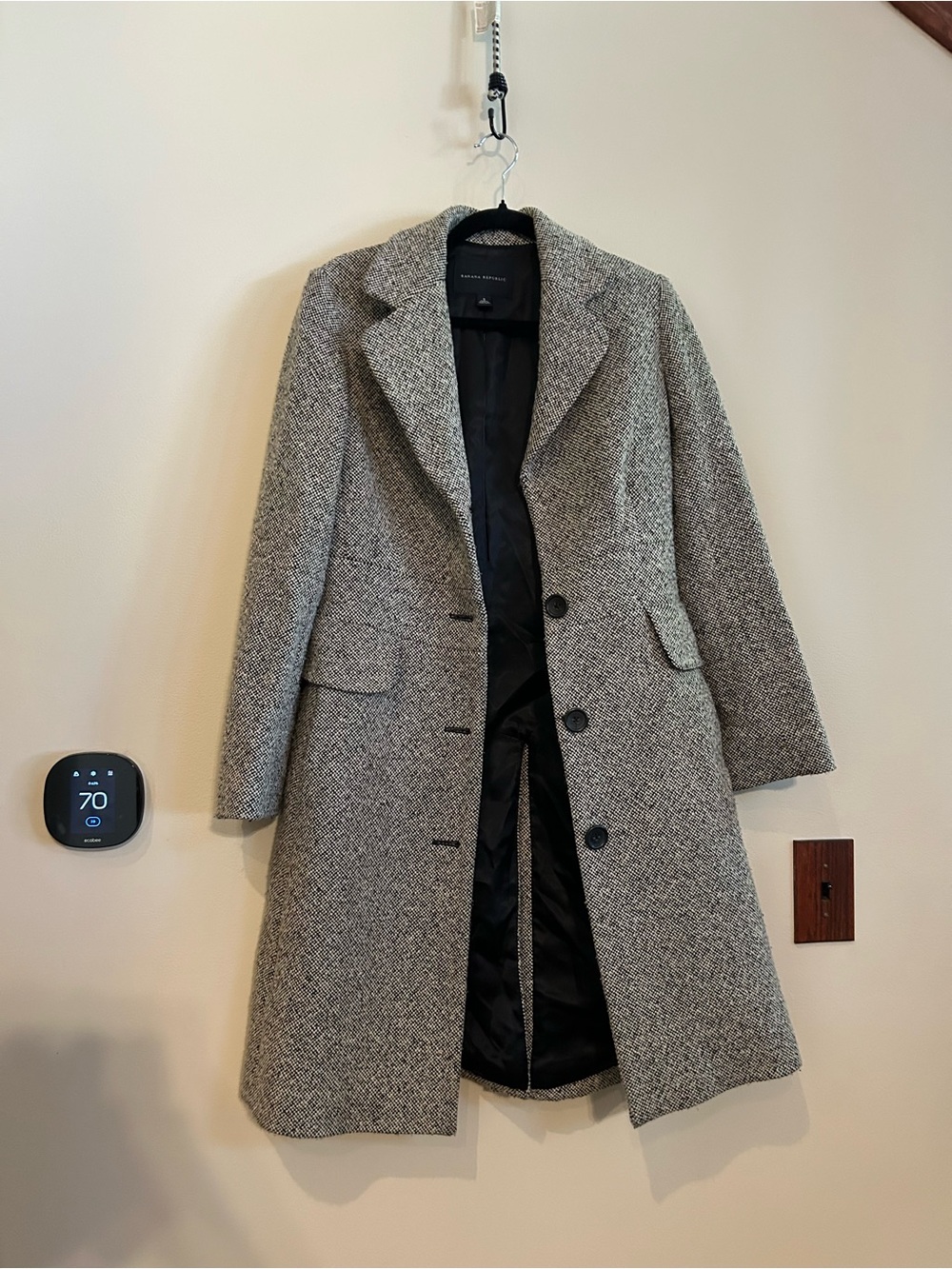 Banana Republic Gray Herringbone Pea Coat